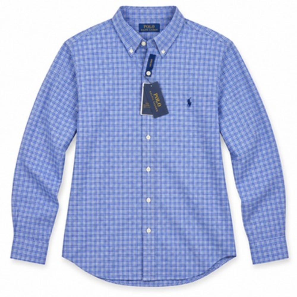 Polo Ralph Lauren Men's XL Blue Check Slim Fit Stretch Button Down Shirt NWT